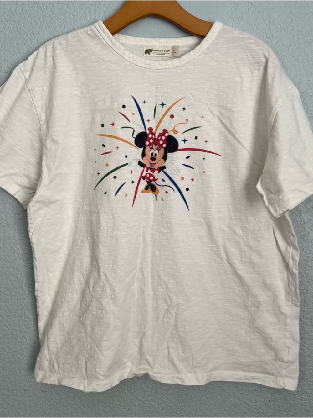 Monica + Andy Minnie Mouse Organic Cotton Tee Disney Magiccore Size L Unisex